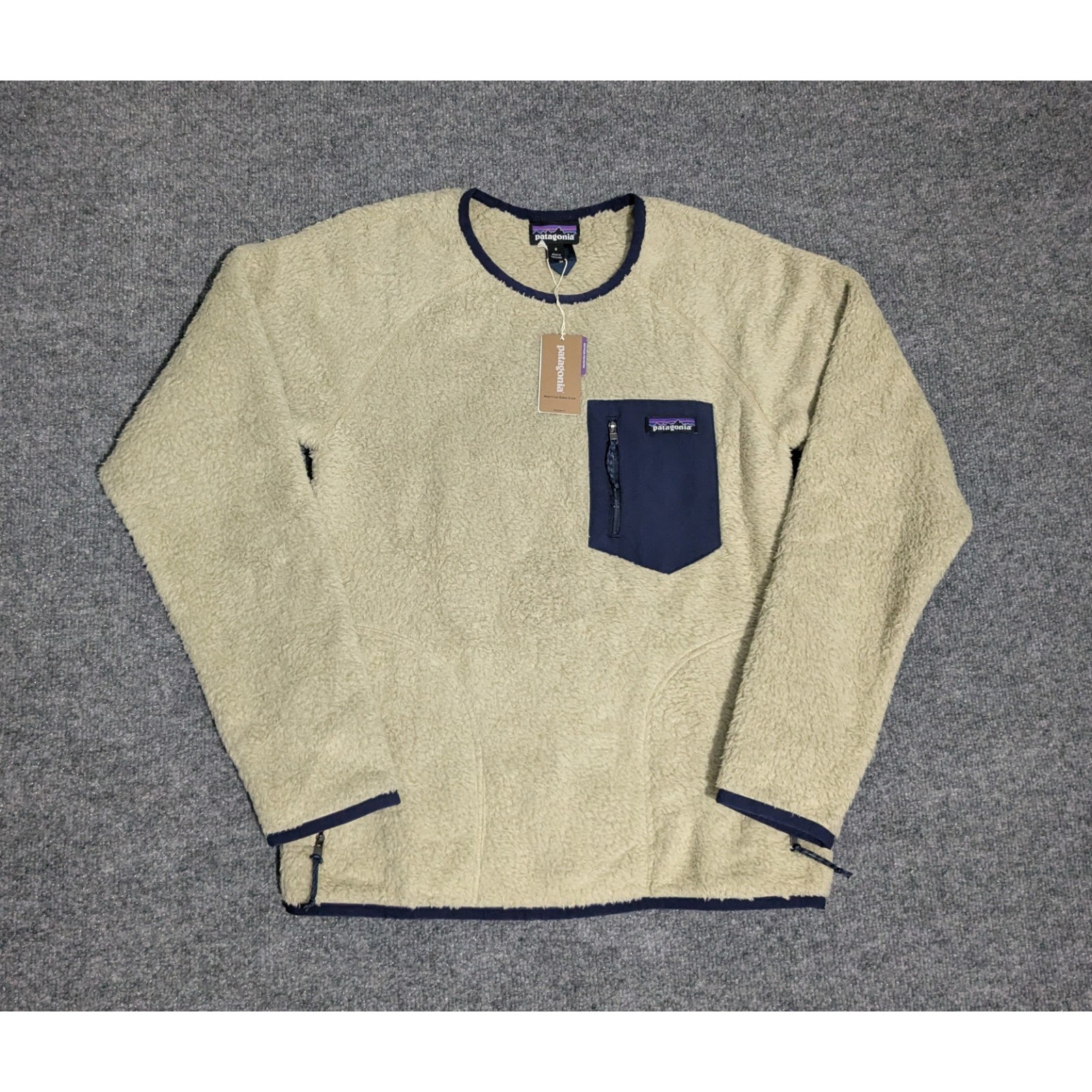 Patagonia Los Gatos Crew Pullover Fleece Mens Size Small Biege