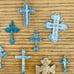 Vintage collection of crosses and crucifixes