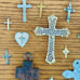 Vintage collection of crosses and crucifixes