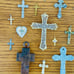 Vintage collection of crosses and crucifixes