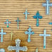 Vintage collection of crosses and crucifixes