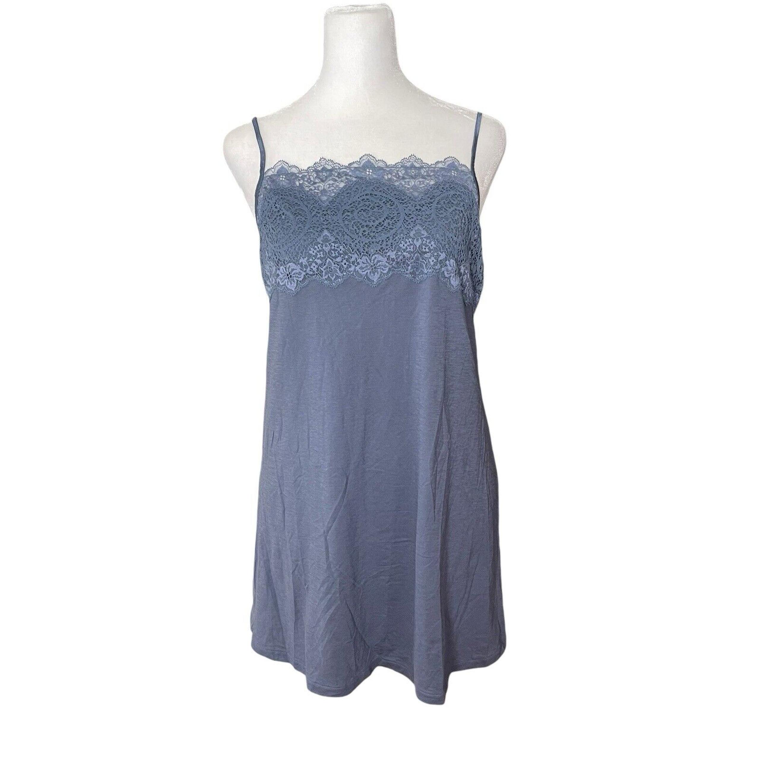 La Perla Villa Toscana Small Nightie Cotton Silk Blue Lace Nightgown NWT
