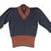Salvatore Ferragamo Vintage Angora Wool Grey V-Neck Sweater Pullover