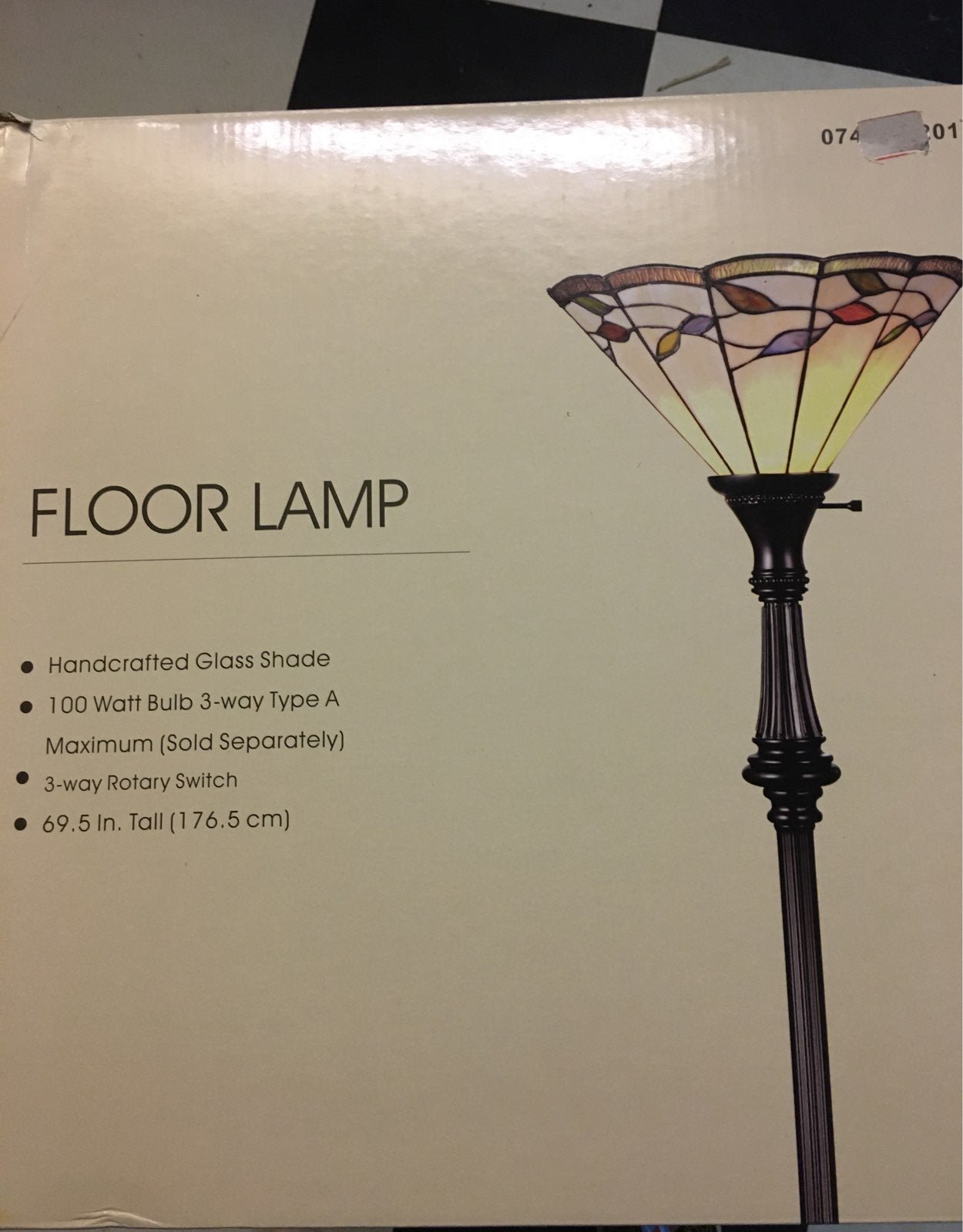 Tiffany style glass shade floor lamp