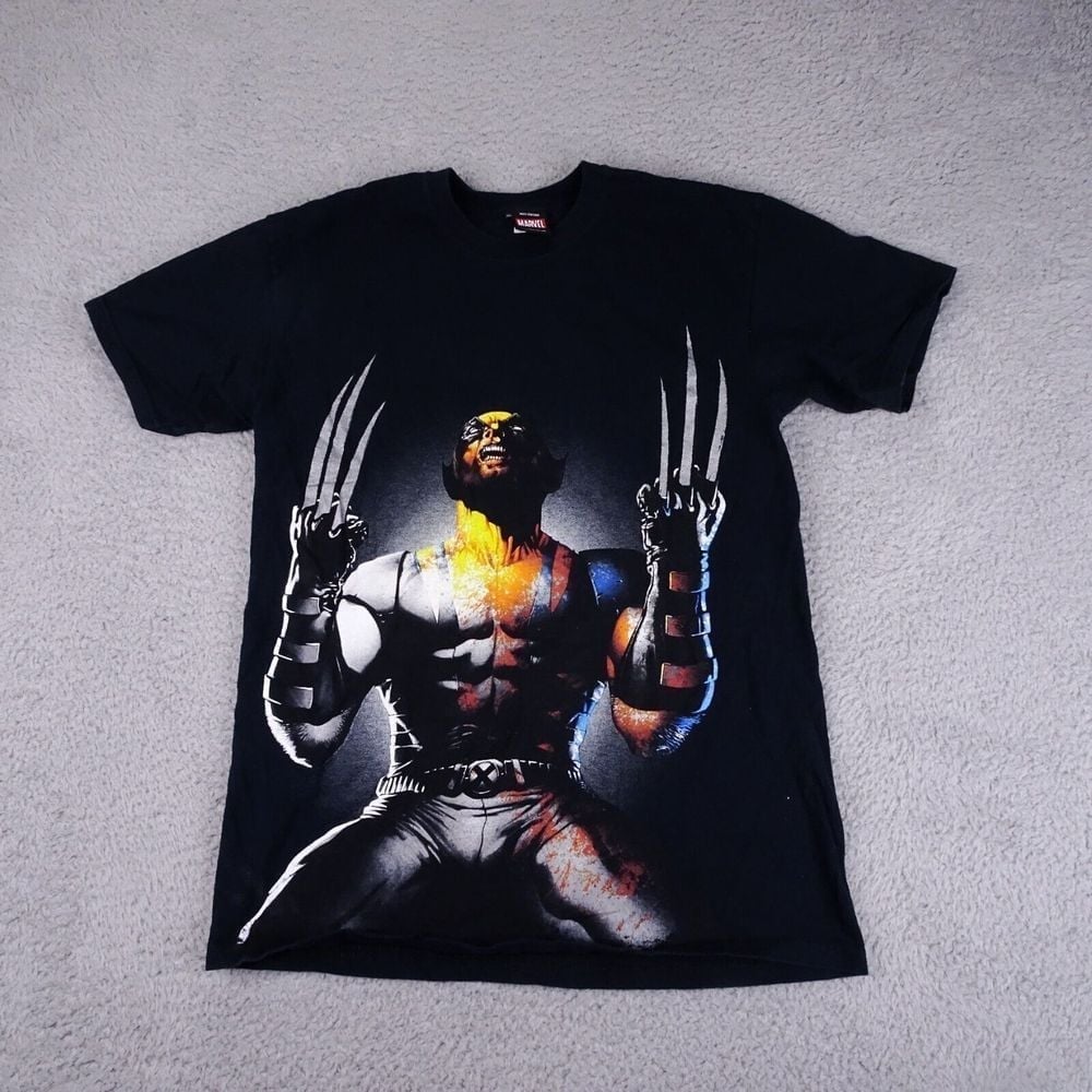 Vintage Mad Engine Marvel Wolverine X-Men Graphic T-Shirt Size Medium Black 90s