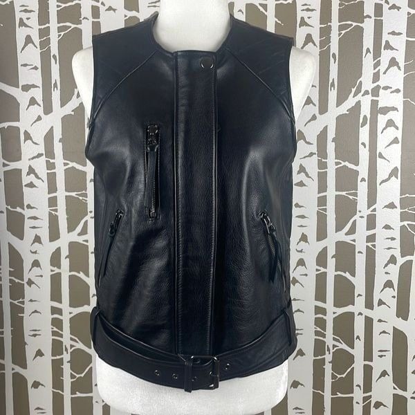 Madewell Leather Moto Vest M