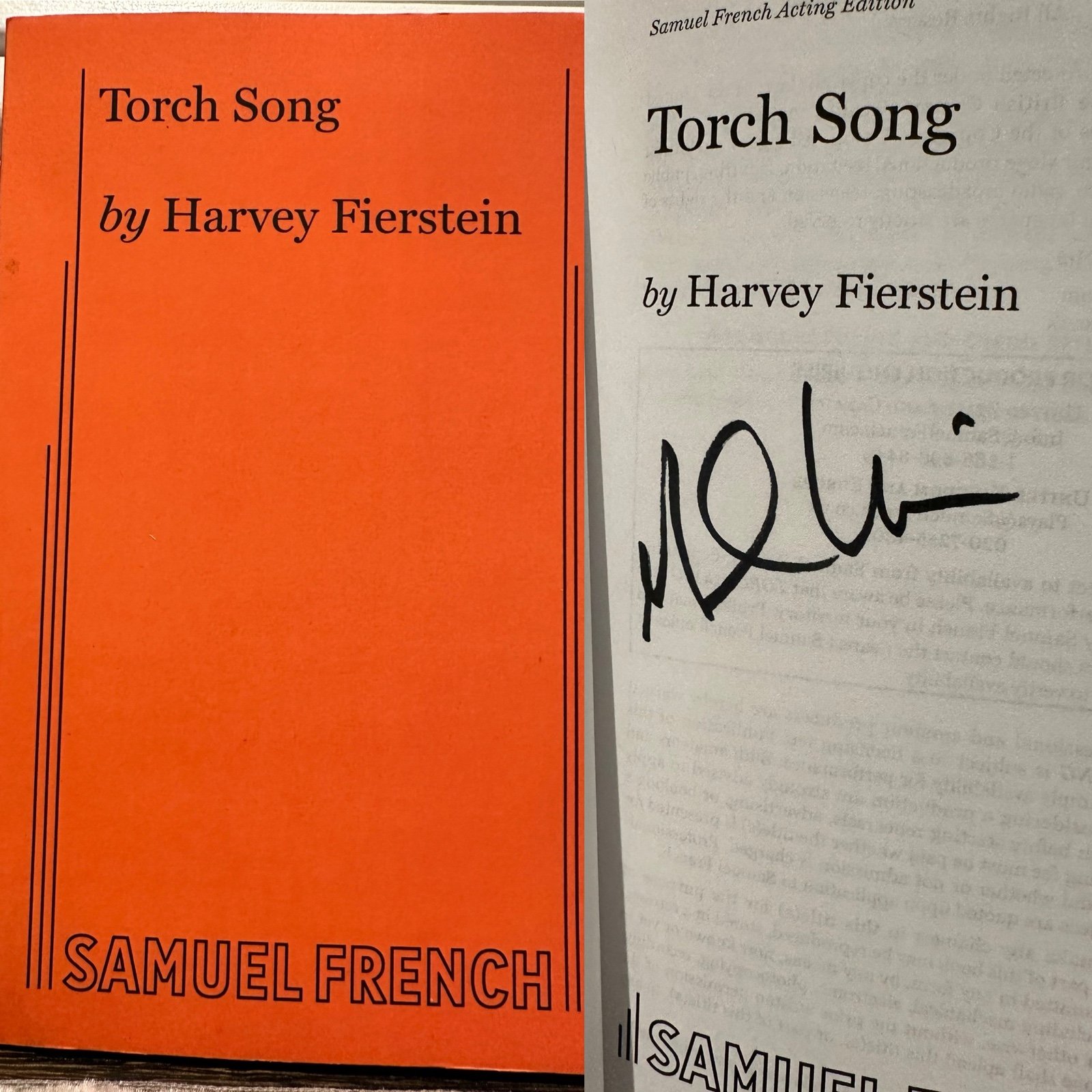Torch Song Signed Broadway Script