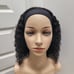 Headband Wig Curly Brazilian Human Hair Black Redish Reflections 14 Sz M-L