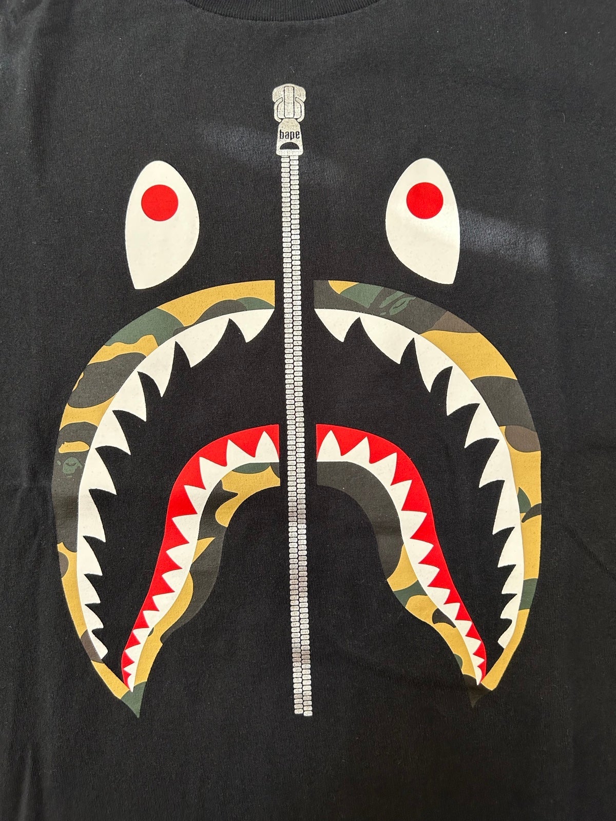 BAPE 1st Camo Shark Tee 'Black/Yellow'