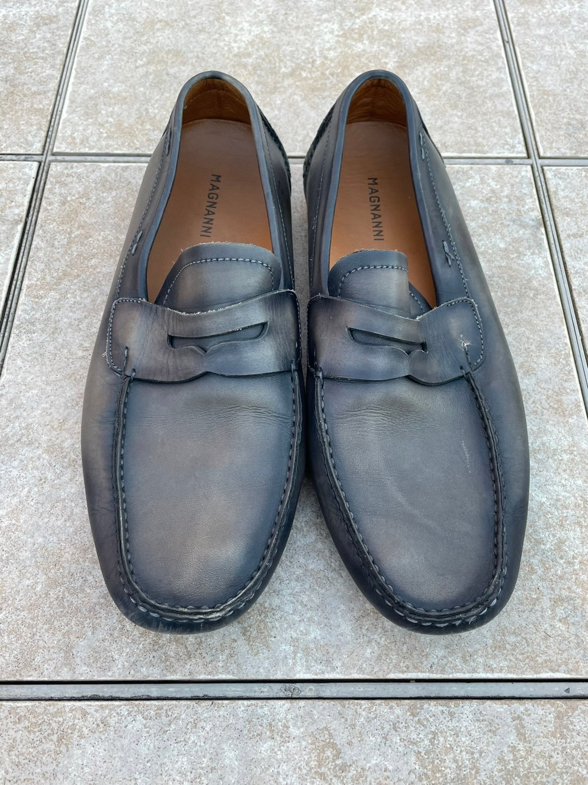 Mens Magnanni Dylan Leather Driving Shoe Slip On