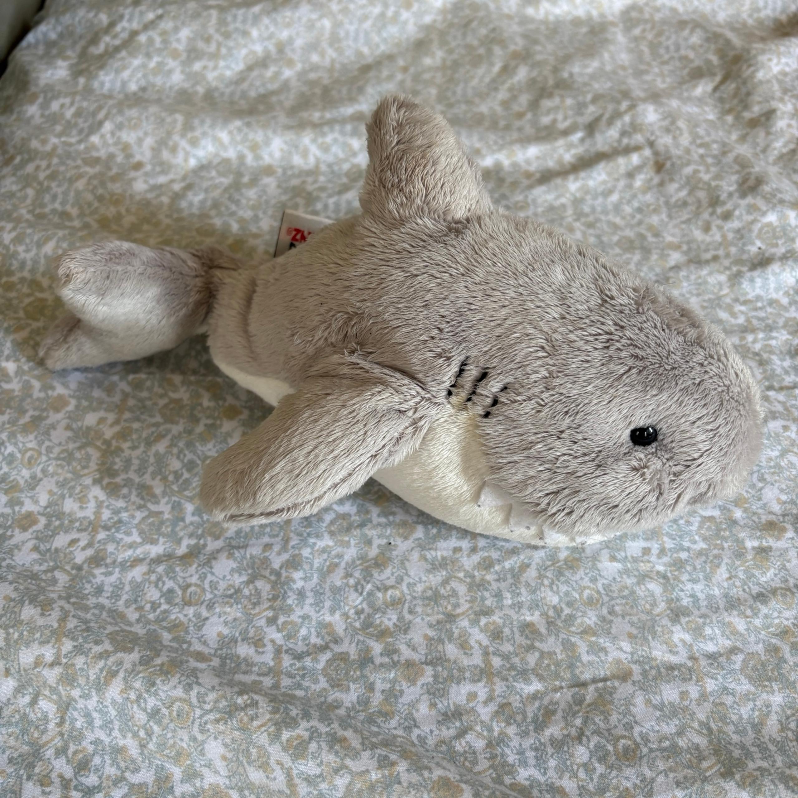 Ganz Webkinz Gray White Shark Plush Stuffed Animal No Code HM382 10"