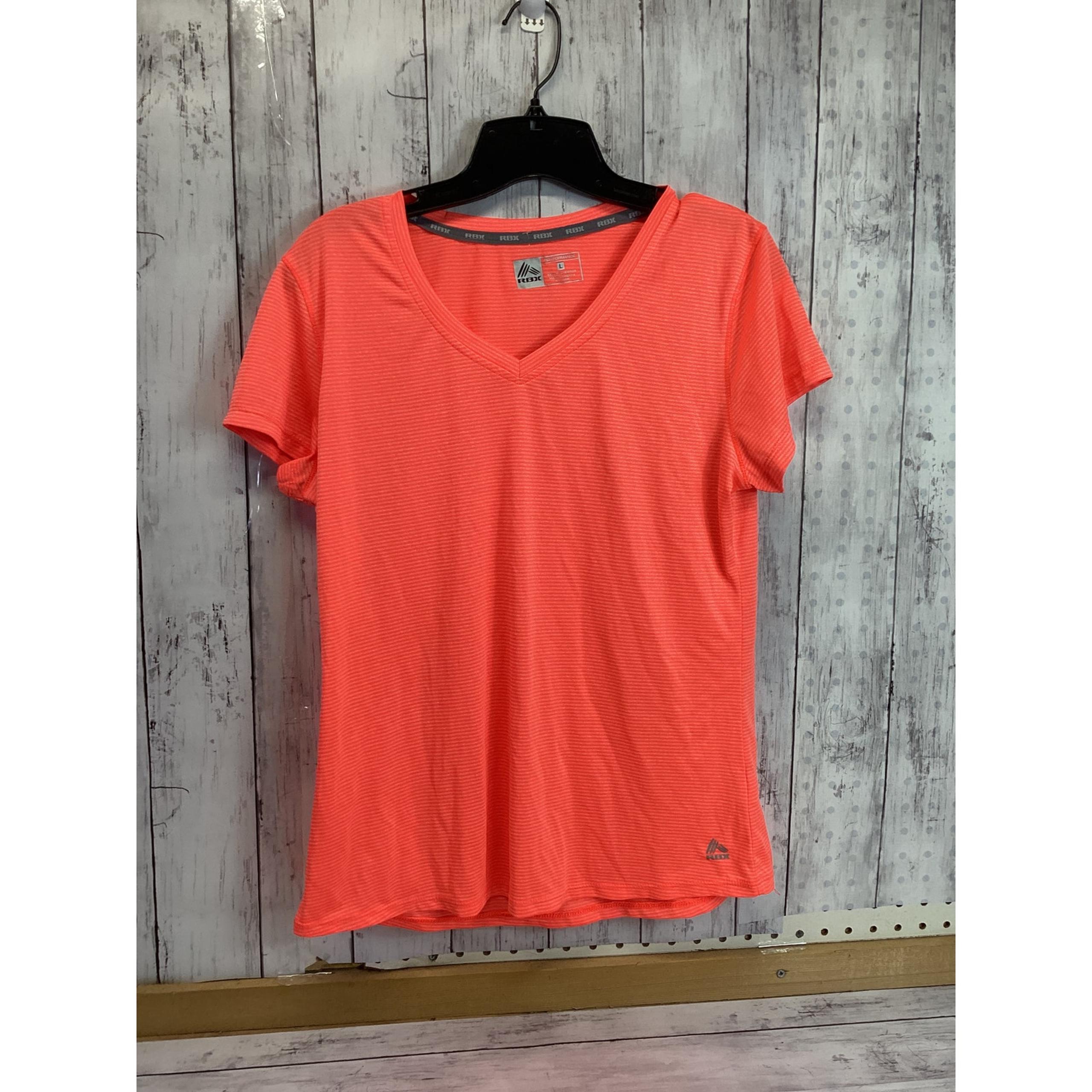 RBX Performance Peach Orange Sun Bleached V Neck Short Sleeve Good as New Size L