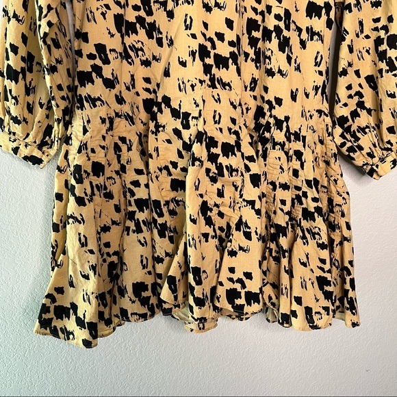 Anine Bing shops Peyton Printed Cotton-poplin Mini Dress In Yellow size extra small