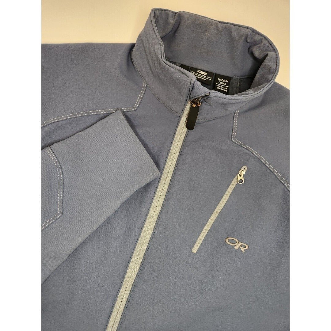 Outdoor Research Jacket Men's S Blue Gray Full Zip Softshell Performance Nylon