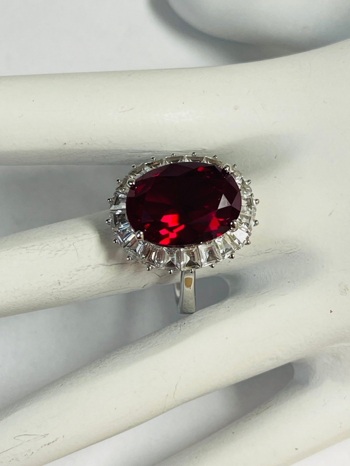 Sterling Silver Lab Created Ruby Ring 10