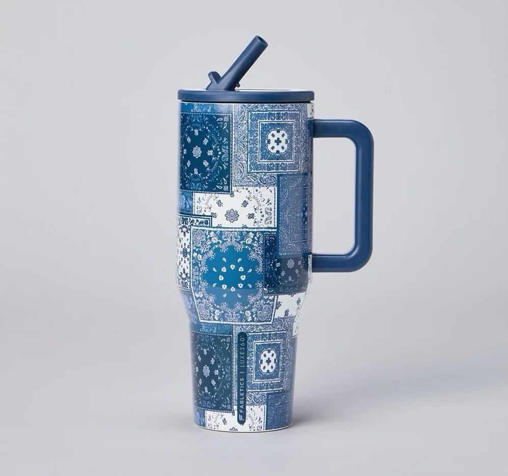 LIMITED EDITION HydroJug x Fabletics 40oz Traveler, INDIGO PATCHWORK
