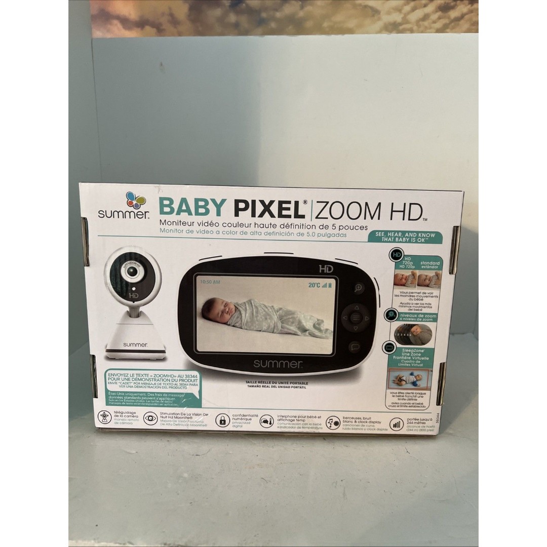 Summer Baby Monitor Infant 36044A Digital Pixel HD ZOOM 5” Screen Tested