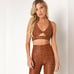 NWT Beach Riot Twist Front Spotted Sports Bra in Brown/Black Size S
