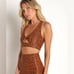 NWT Beach Riot Twist Front Spotted Sports Bra in Brown/Black Size S