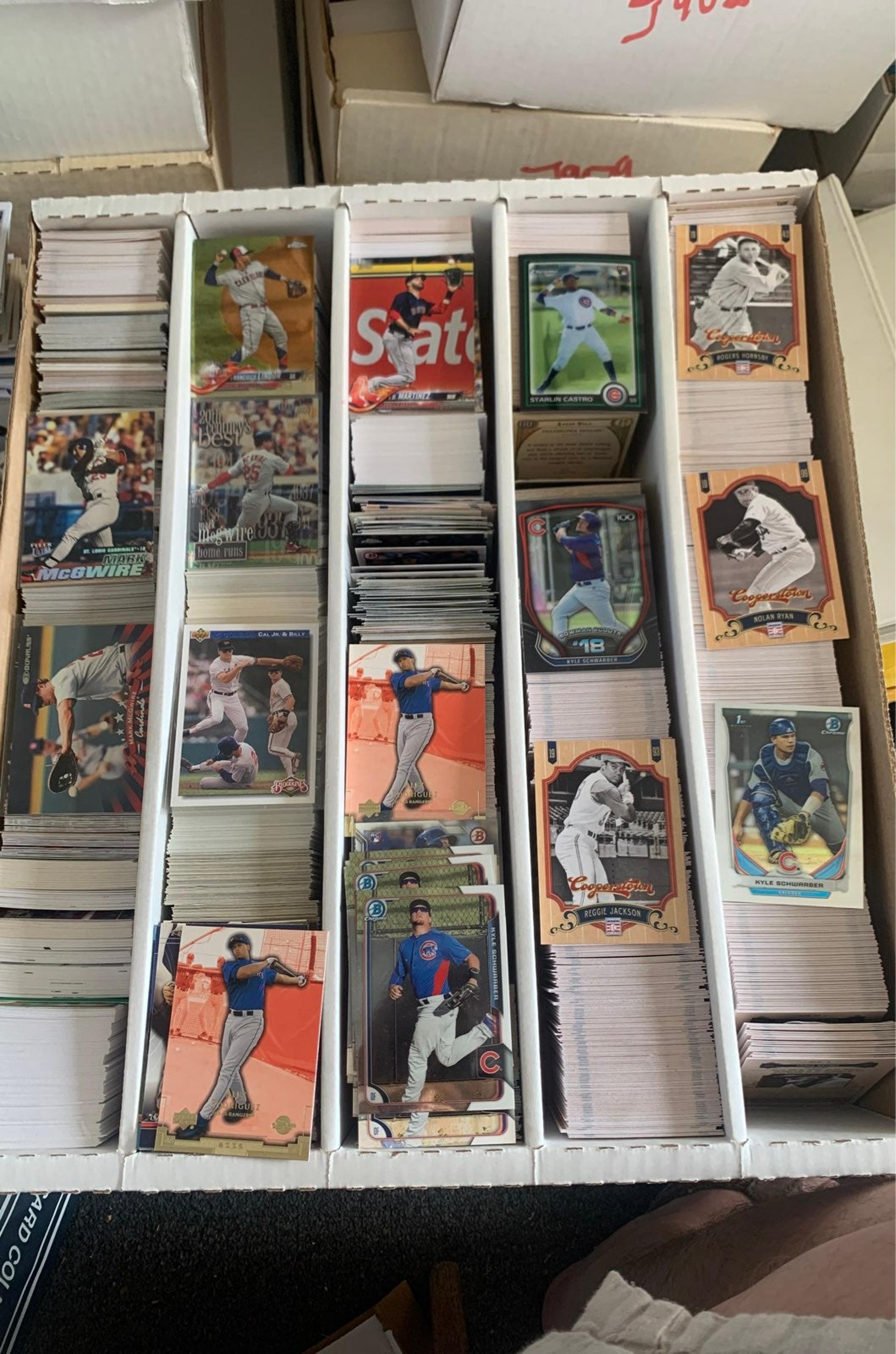 5000 mlb baseball trading cards lot collection box