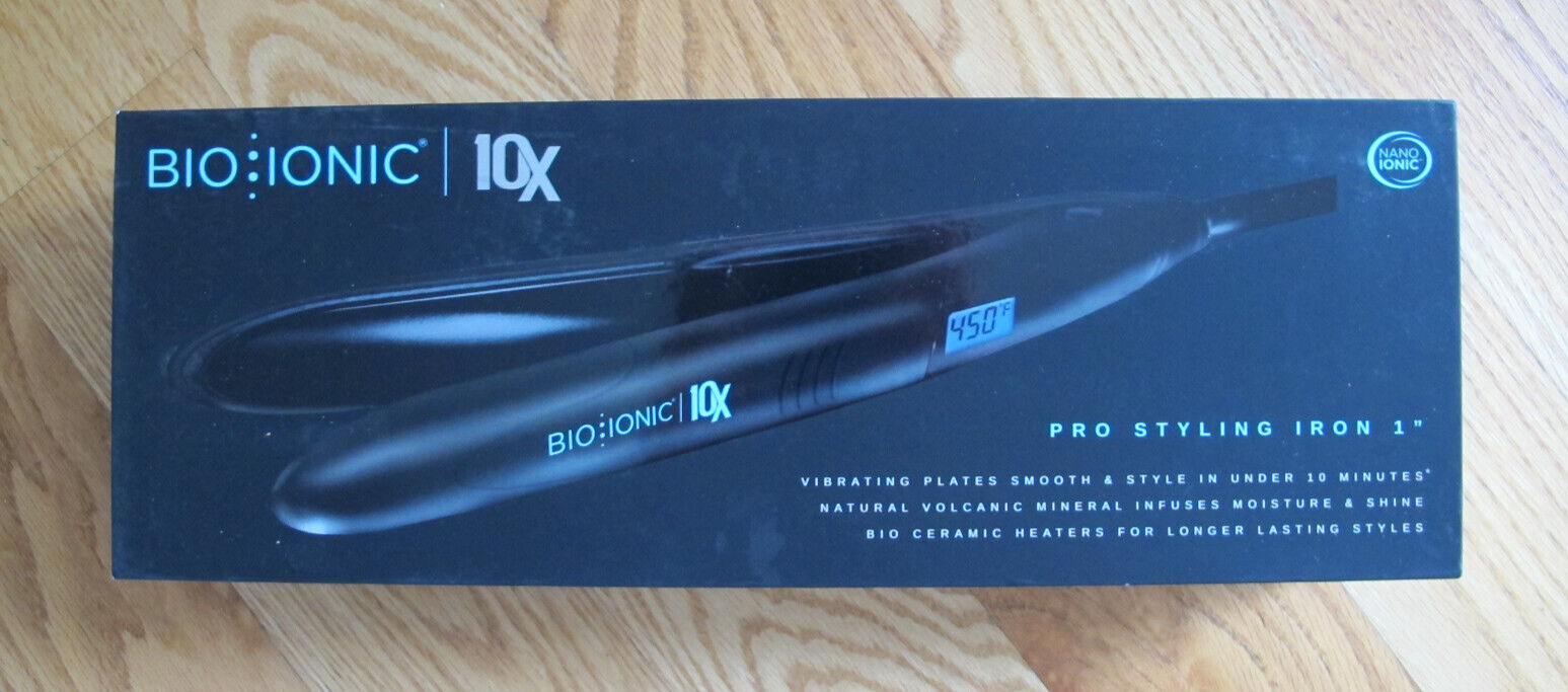 Bio Ionic 10X Pro Styling Flat Iron with Vibrating 1 Plates Black