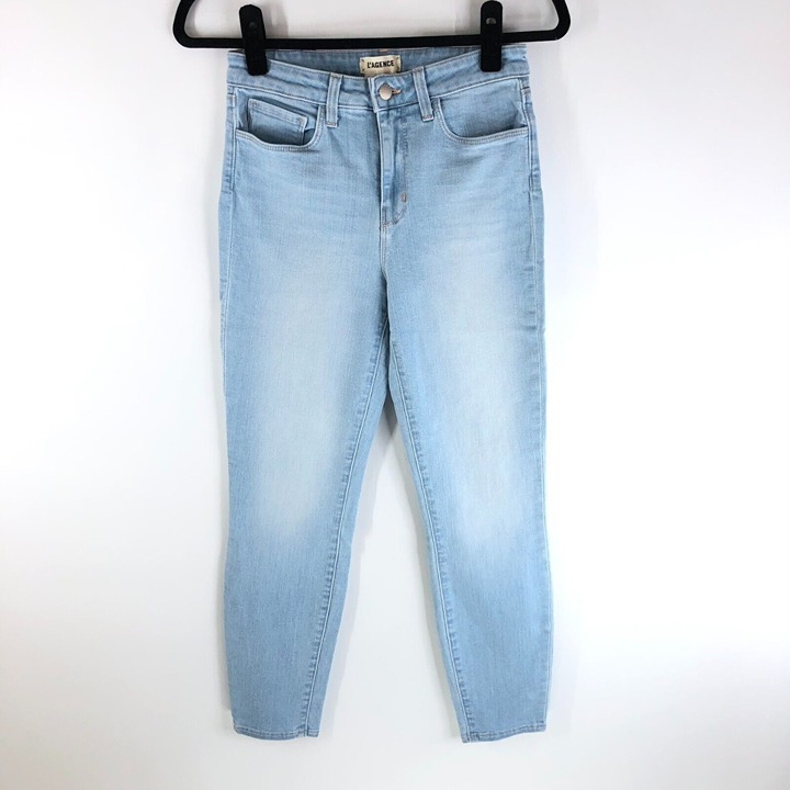 L'agence Margot High Rise Skinny Jeans Light Wash Ankle Crop Stretch 25