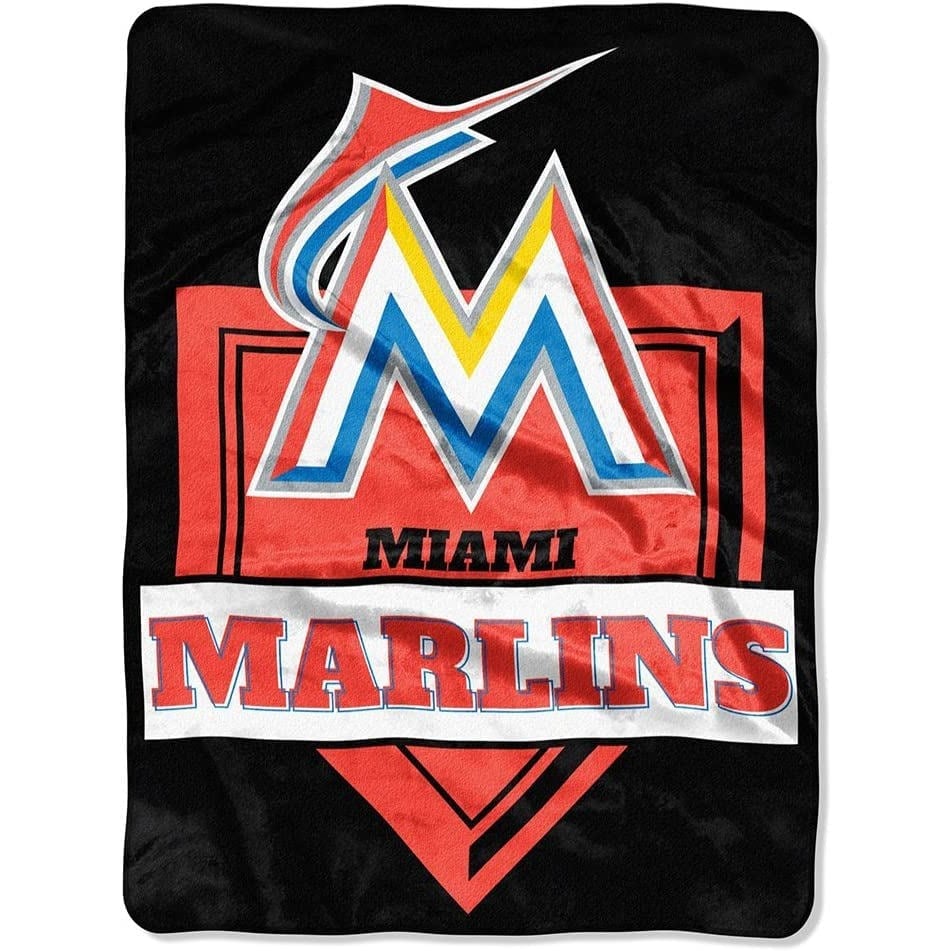Miami Marlins Home Plate Raschel Throw Blanket 60 x80