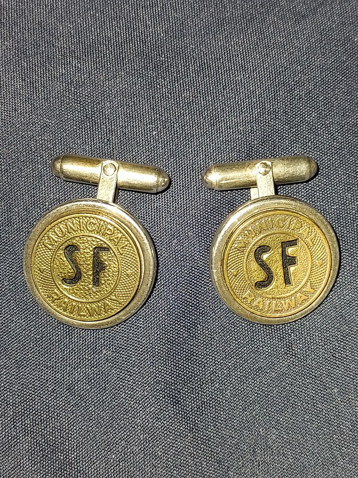 Municipal railway sterling silver cuffings...
