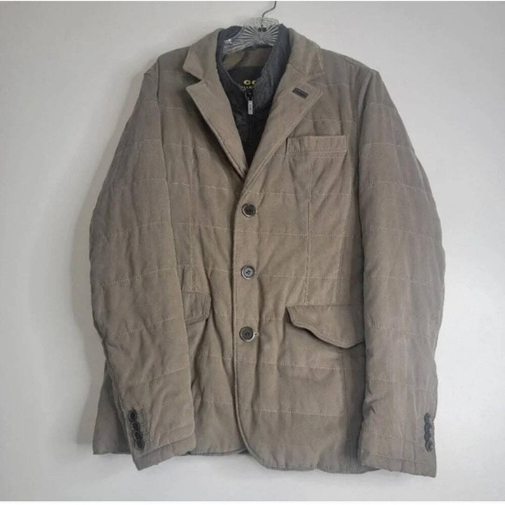 Cc Collection O. Wear Corneliani Suede Sueretto Jacket taupe sz 44
