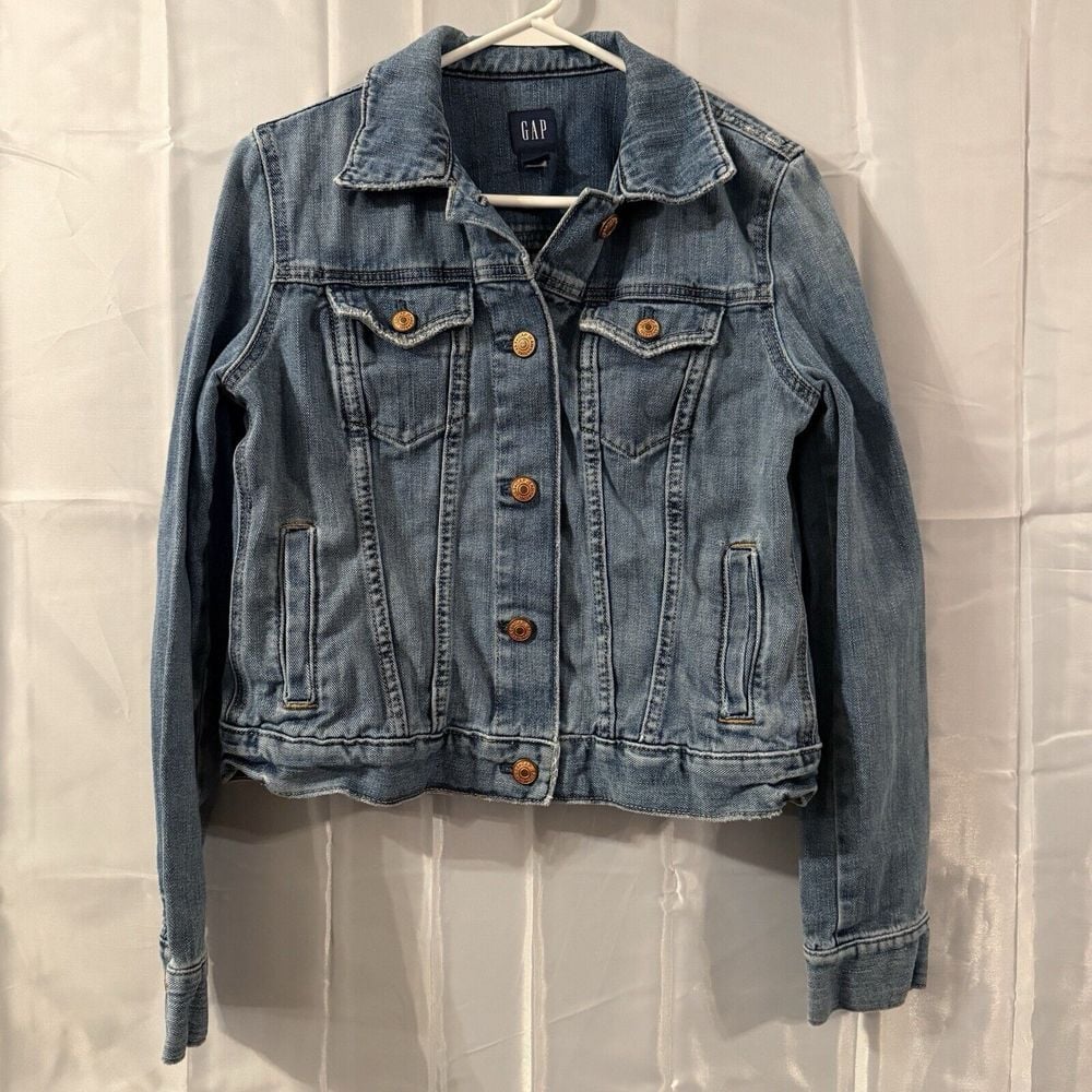 Gap Denim Jean Trucker Jacket Women's M Blue Western Rockabilly 90s Y2k