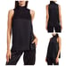 ATM XS/S Hammered Silk Mock Neck Top