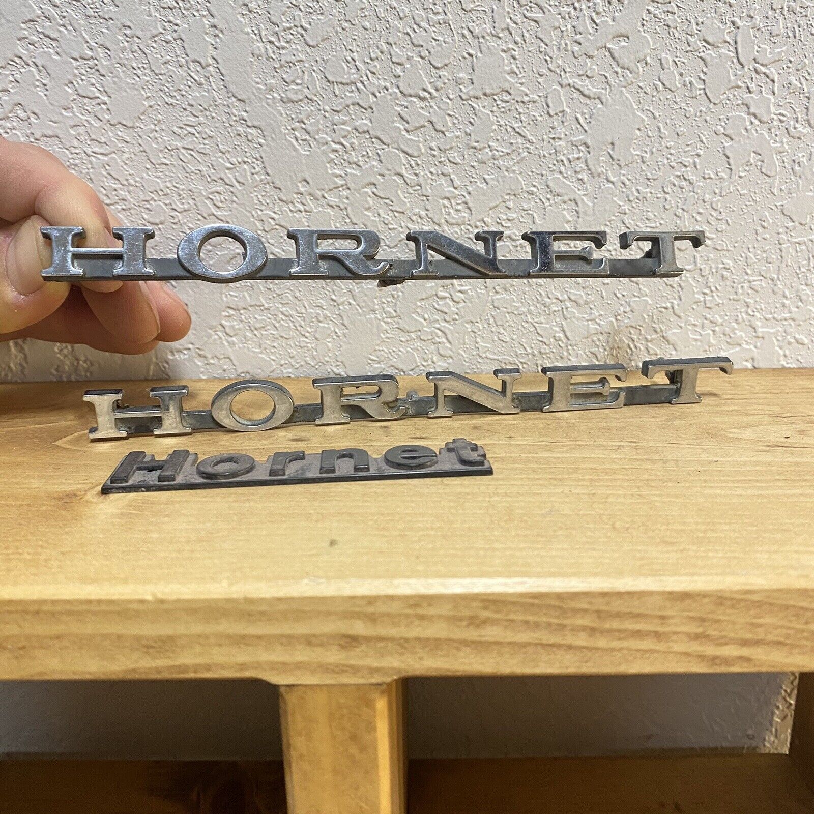 USED AMC AMERICAN MOTORS CO 3616636 1970-1972 HORNET CHROME EMBLEM 6-3/4 Long 2