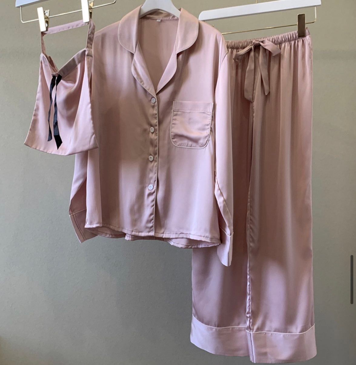 luxury satin silk pajama set