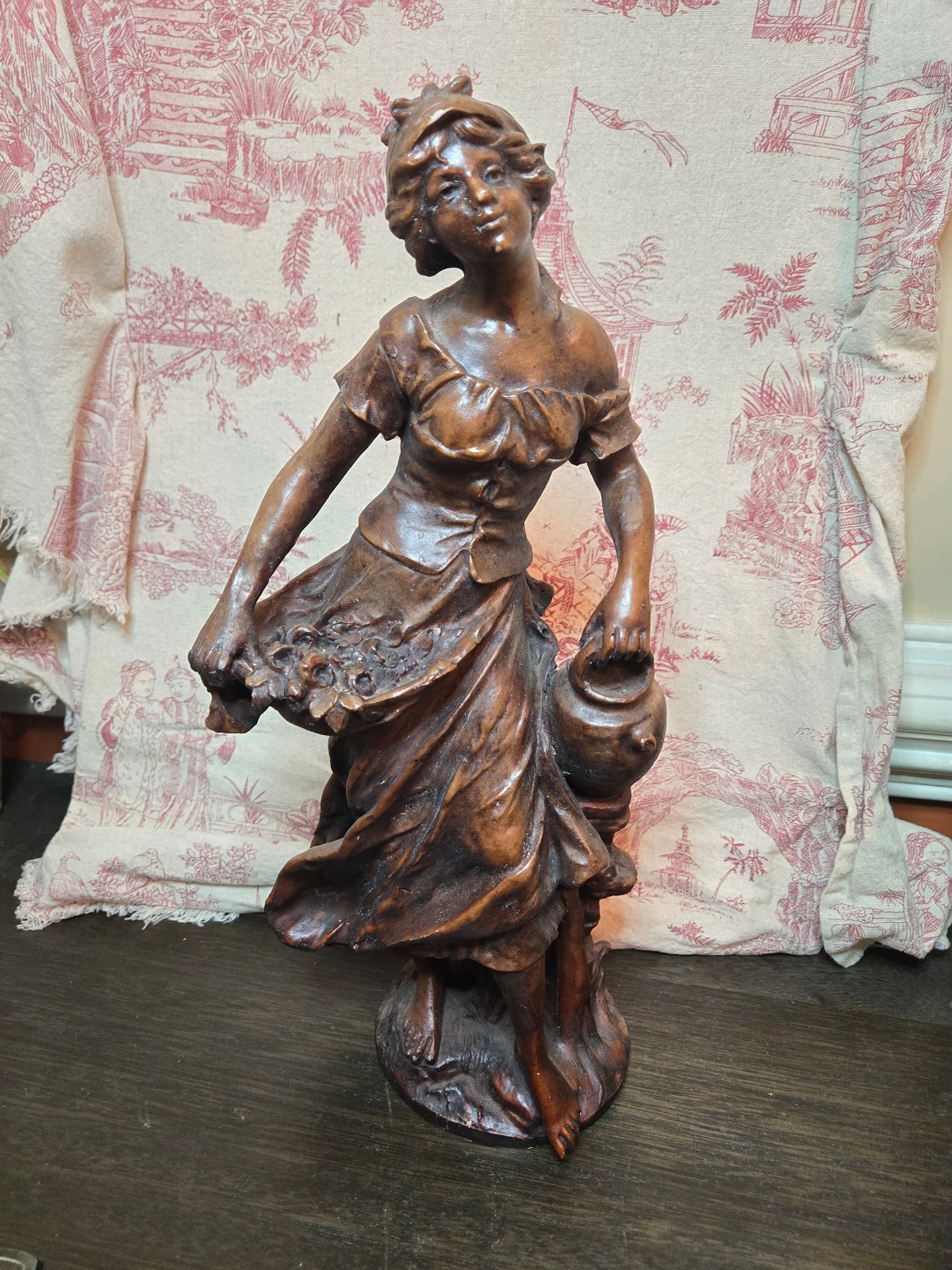 Spelter Woman Statue