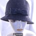 VINTAGE 1940S 1950S GREY GRAY TRIXIE WOOL BOW CLOCHE HAT SMALL BRIM