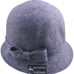 VINTAGE 1940S 1950S GREY GRAY TRIXIE WOOL BOW CLOCHE HAT SMALL BRIM