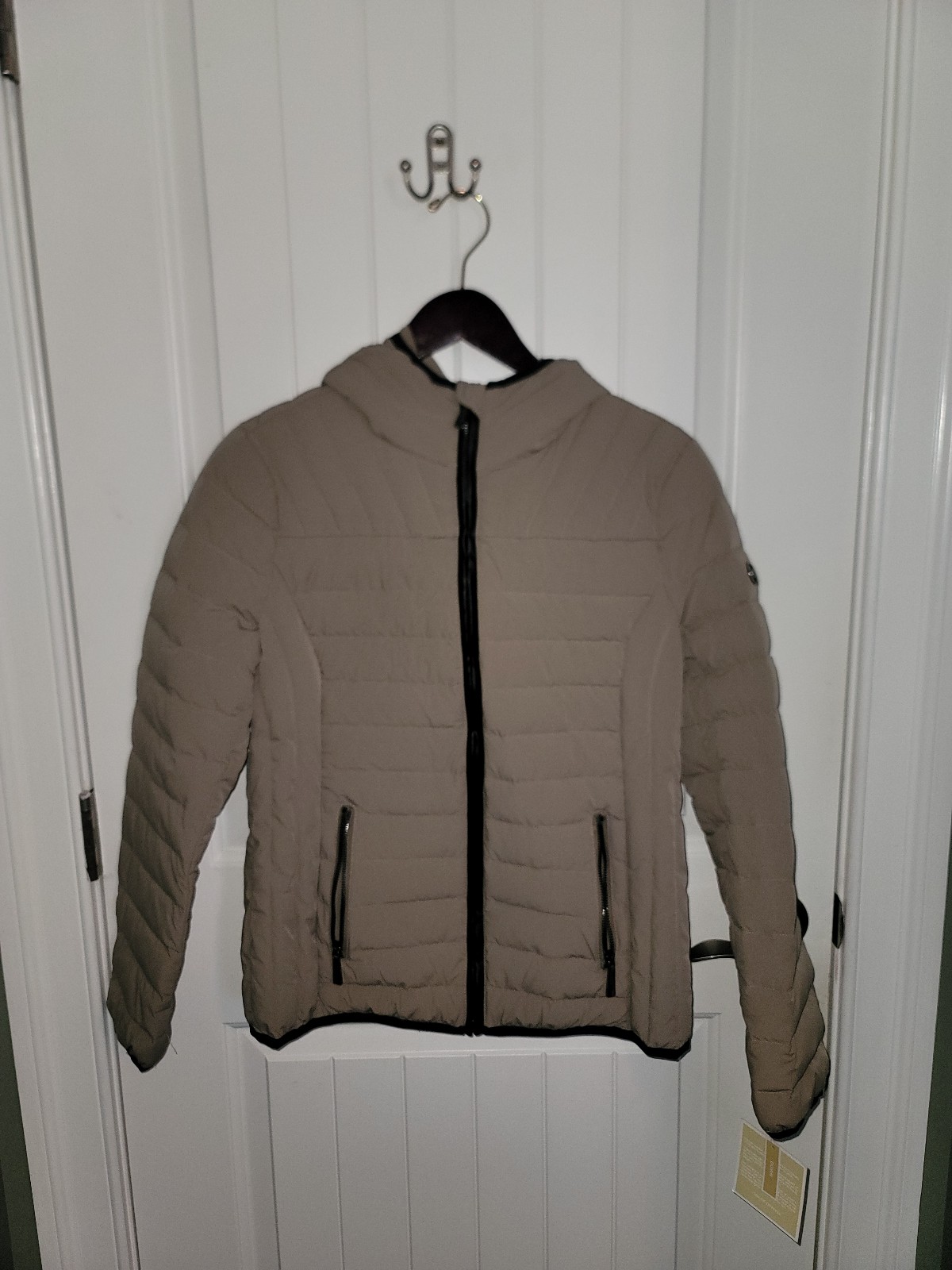 NWT Michael Kors Packable Down Fill Puffer Coat Jacket Taupe Womens Small