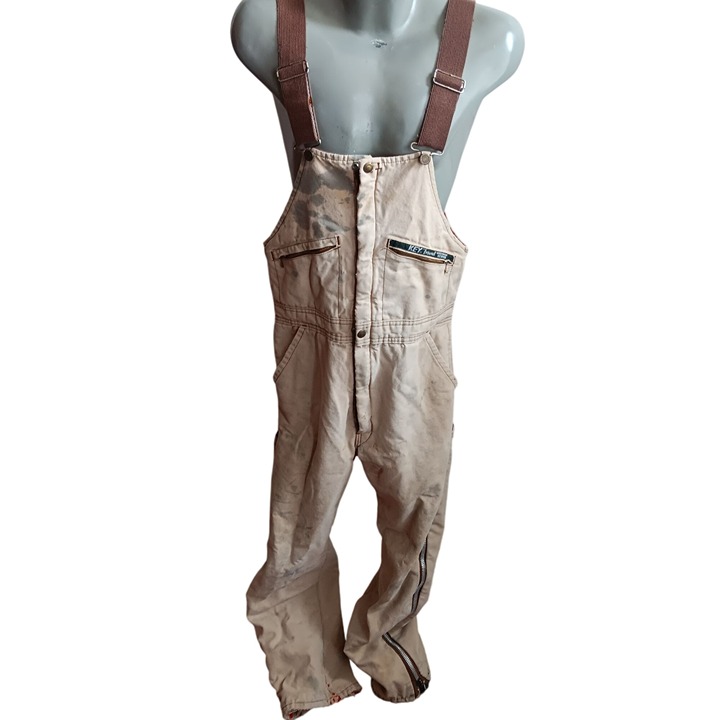 Medium 34x32 Vintage Key Imperial Insulated Bib Overalls USA Repaired Distressed