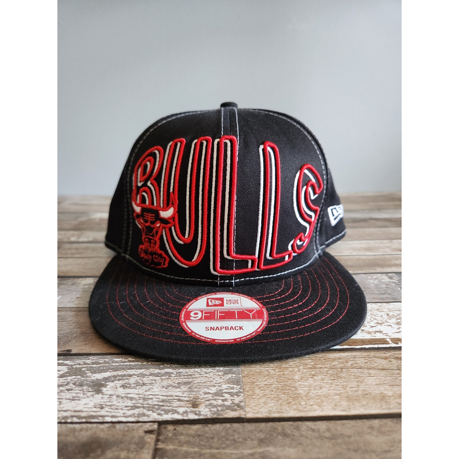 Chicago Bulls New Era 9Fifty Double NBA Basketball Team Snapback Cap Hat Black