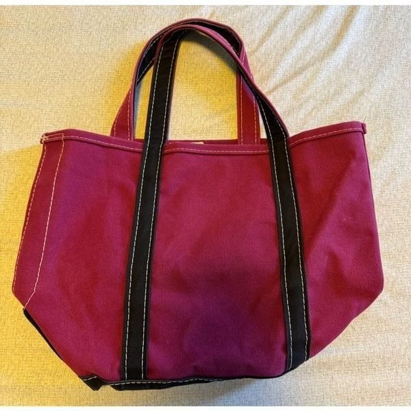 L.L. Bean Boat Tote Two Tone Purple Canvas Tote Travel Bag Made in Usa Rare