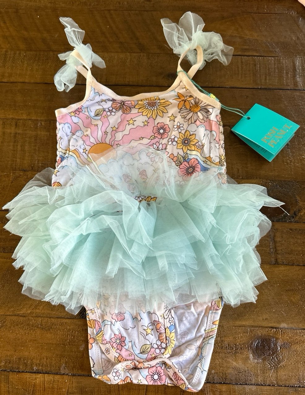 Posh Peanut 2t Dolly Tulle Smocked Bodysuit Dress