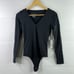 EVERLANE Black The Long Sleeve V Neck Thong Bodysuit Size Small