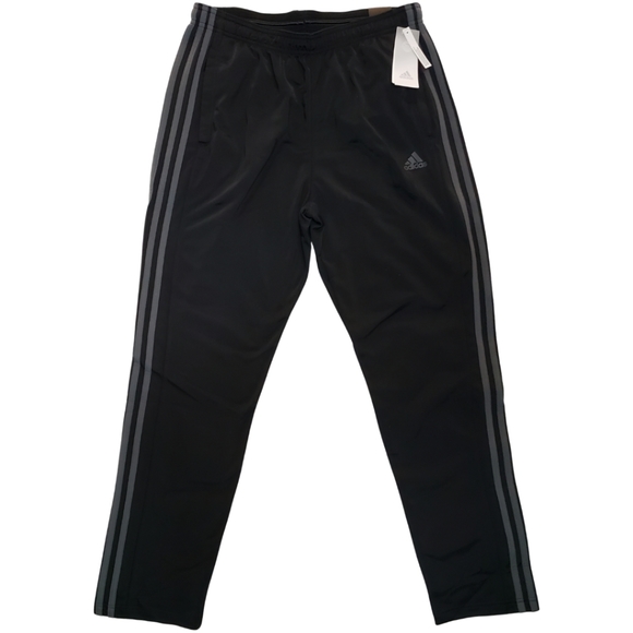 Adidas Pants Men 2XL Black/Gresix Trico Stripe Tapered Full Length Zip NWT