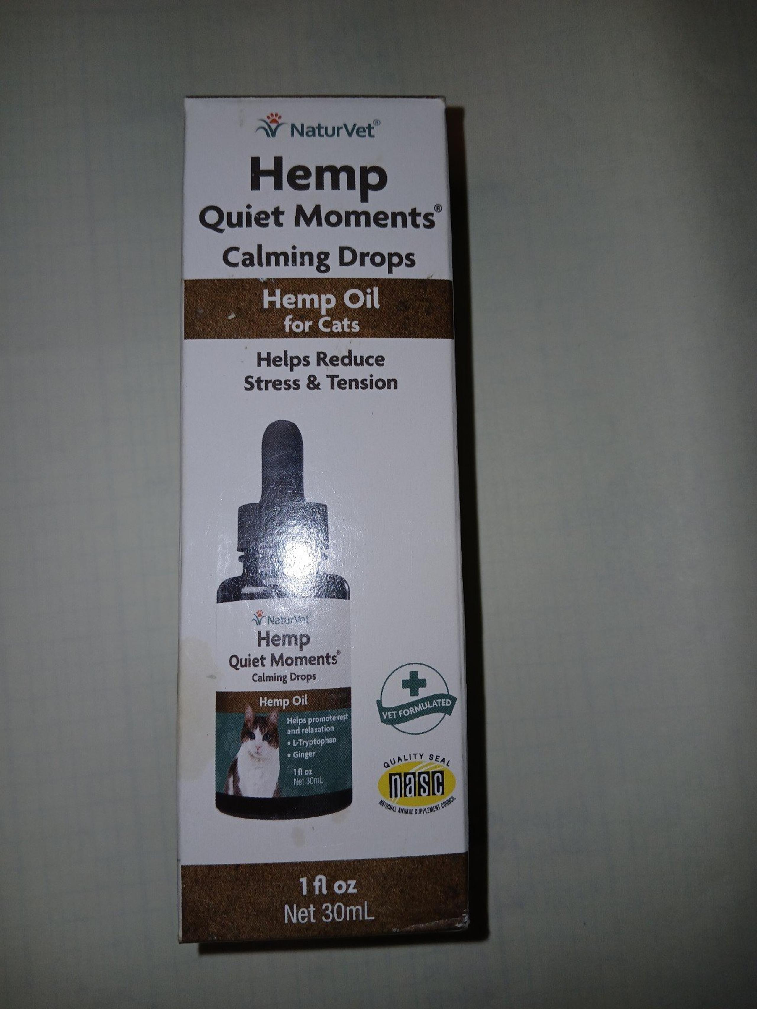 Brand New in Package Hemp Oil Calming Drops for Cats - NaturVet