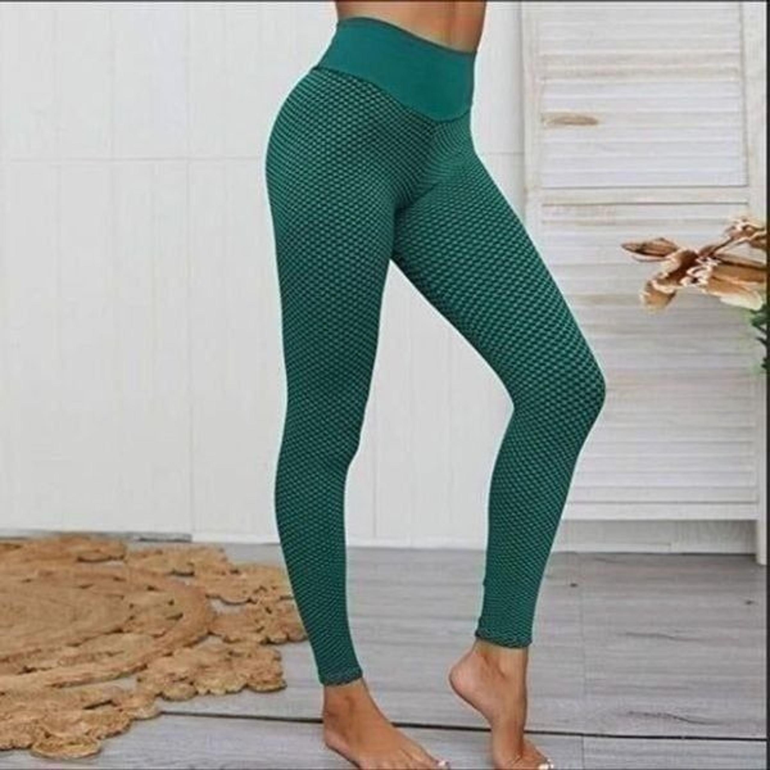Green TikTok Leggings Ruched Butt Lifting.