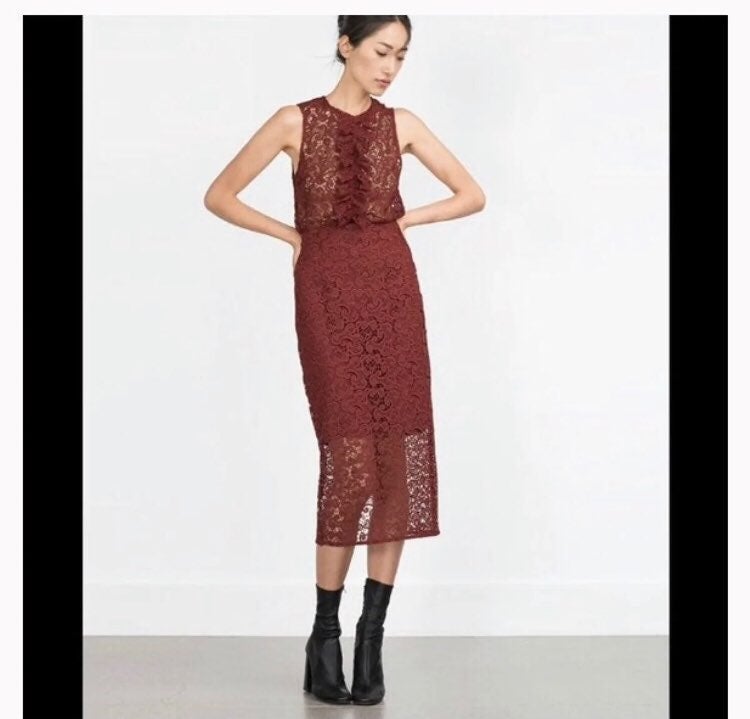 Zara lace pencil skirt