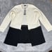 Karl Lagerfeld Cardigan Womens S Open Front White Sweater Zippers Wool New 151