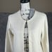 Karl Lagerfeld Cardigan Womens S Open Front White Sweater Zippers Wool New 151