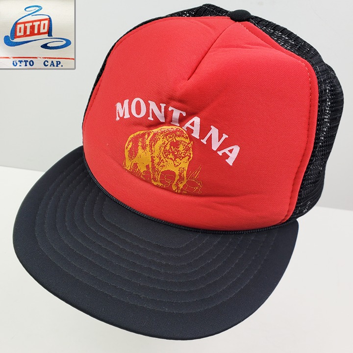 Montana Vintage Trucker Hat Grizzly Bear Snapback Rope Foam Mesh Cap Otto