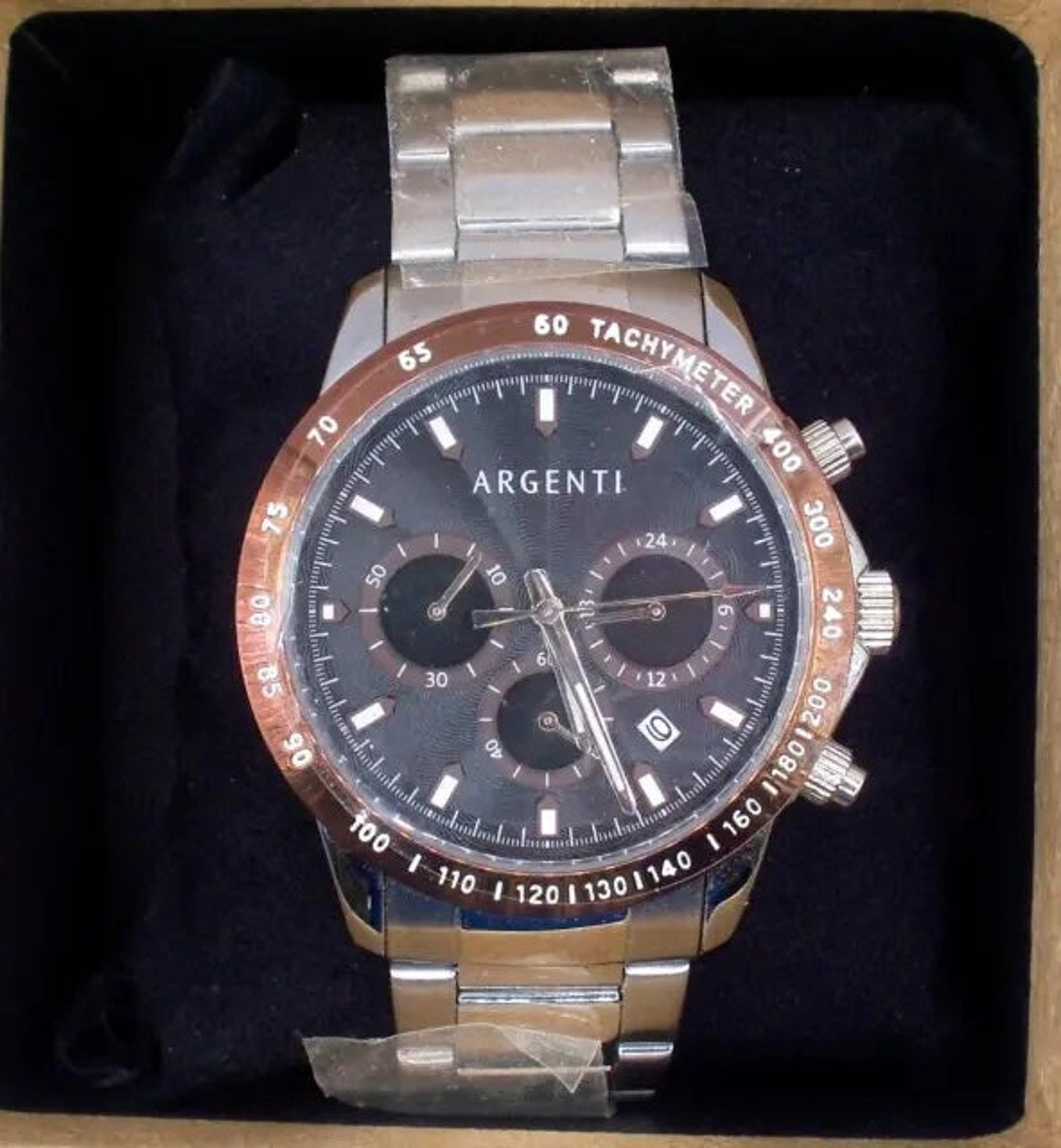 Argenti Carmichael Men’s Racing Style Chronograph/Tachymeter Luxury Watch